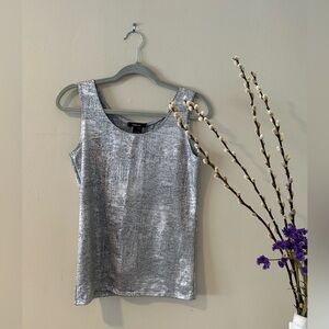 Metallic silver top